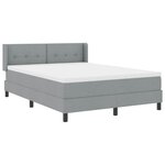vidaXL Lit à ressorts avec matelas Gris clair 200 x 160 cm Polyester