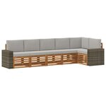 vidaXL Ensemble de canapé d'angle 6 Pièces Naturel et gris clair