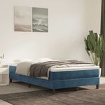 vidaXL Sommier à lattes de lit et matelas bleu foncé 120x190cm velours