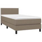 vidaXL Sommier à lattes de lit avec matelas Taupe 90x190 cm Tissu