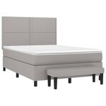 vidaXL Sommier à lattes de lit avec matelas Gris clair 140x190cm Tissu