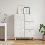 vidaXL Buffet Blanc brillant 66 x 34 5 x 90 cm Bois d'ingénierie
