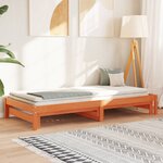 vidaXL Lit de jour et lit gigogne sans matelas cire marron 90x200 cm