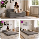 vidaXL Canapé-lit pliable Gris clair 120 x 60 x 49 cm Tissu