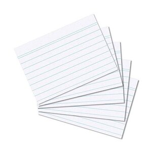 Lot de 100 Fiches bristol 170g format A8 ligné Blanc HERLITZ
