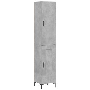 vidaXL Buffet haut Gris béton 34 5x34x180 cm Bois d'ingénierie