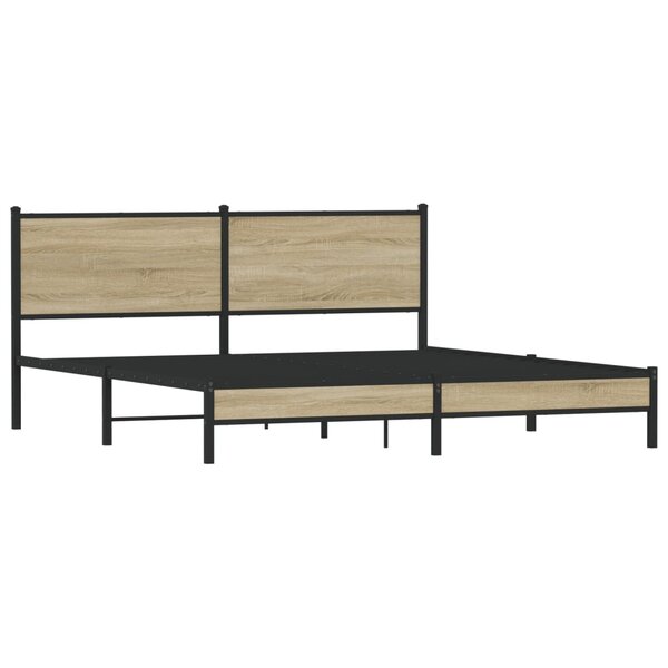 vidaXL Cadre de lit en métal sans matelas chêne sonoma 180x200 cm