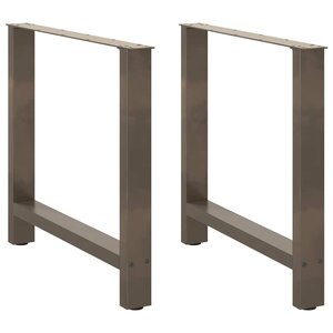vidaXL Pieds de table à manger en acier naturel 2 pièces 70 x (72-73) cm Acier