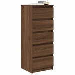 vidaXL Buffet avec tiroirs chêne marron 37 5x35x99cm bois d'ingénierie