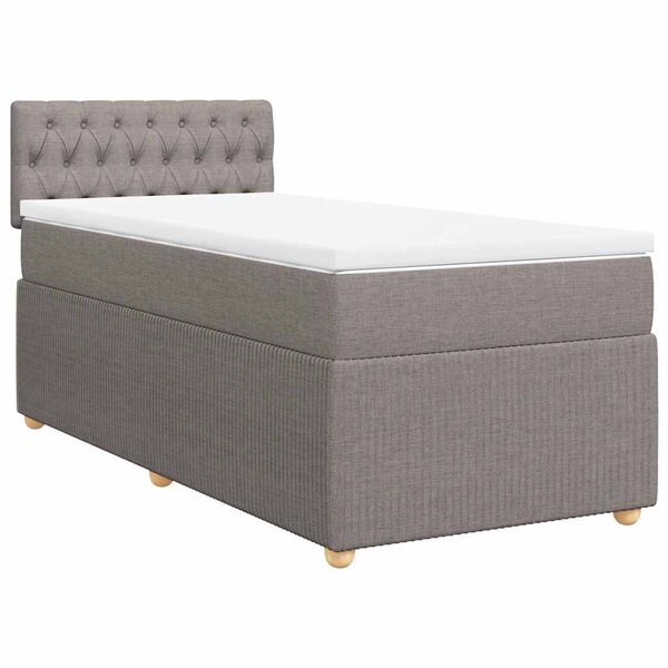 vidaXL Sommier à lattes de lit avec matelas Taupe 90x190 cm Tissu