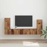 vidaXL Ensemble meuble TV 4 Pièces Bois Ancien Bois d'ingénierie