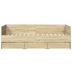 vidaXL Lit de jour et tiroirs chêne sonoma 90x200cm bois d'ingénierie