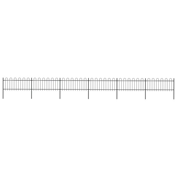 vidaXL Clôture de jardin avec dessus en cerceau Acier 10 2x0 8 m Noir