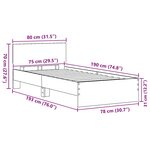 vidaXL Cadre de lit sans matelas avec tête de lit en chêne artisan 75x190 cm