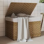 vidaXL Panier à linge avec couvercle 55 5x35x34 cm résine tressée