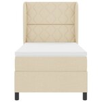 vidaXL Lit à ressorts avec matelas - crème 100x200 cm tissu