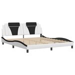 vidaXL Cadre de lit Viana sans matelas blanc et noir 180x200 cm similicuir