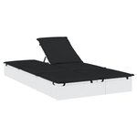 vidaXL Chaise longue à 2 places avec coussins blanc résine tressée