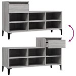 vidaXL Armoire à chaussures Sonoma gris 102x36x60 cm Bois d'ingénierie