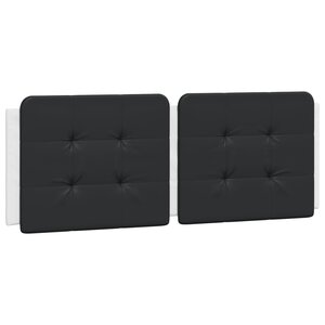vidaXL Coussin de tête de lit noir et blanc 120 cm similicuir