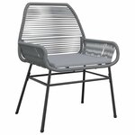 vidaXL Ensemble à manger jardin coussins 5 Pièces gris poly rotin verre