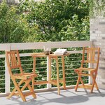 Ensemble Bistro Jardin Pliable 3 Pièces Bois Massif Acacia vidaXL