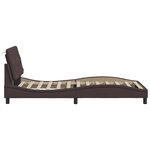 vidaXL Cadre de lit avec LED sans matelas marron foncé 100x200cm tissu