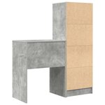 vidaXL Bureau avec tiroir avec étagère avec stockage 2 Pièces Gris béton