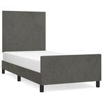vidaXL Cadre de lit avec tête de lit Gris foncé 90x200 cm Velours