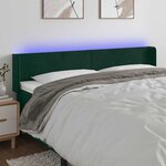vidaXL Tête de lit à LED Vert foncé 163x16x78/88 cm Velours