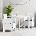 vidaXL Ensemble de Salle à Manger de Jardin 3 Pièces avec Coussins Blanc Poly Rattan