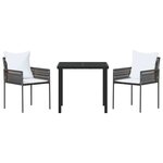 vidaXL Ensemble de salle à manger pour jardin 3 Pièces Marron Poly rotin