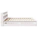 vidaXL Lit bibliothèque sans matelas blanc 200x200 cm bois pin massif