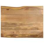 vidaXL Dessus de table 90x80x2 5 cm bord vivant bois massif manguier