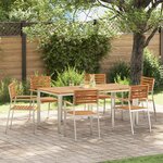 Ensemble de jardin 7 pièces vidaXL en bois d'acacia massif