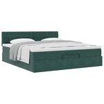 VidaXL Cadre de lit ottoman avec matelas vert foncé 160x200 cm velours
