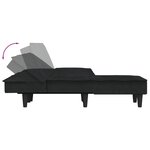 vidaXL Canapé-lit en forme de L noir 255x140x70 cm velours