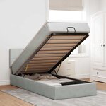 vidaXL Cadre de lit ottoman avec matelas gris clair 80x200 cm velours