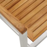 vidaXL Chaises de jardin 2 Pièces Bois de teck solide et acier inoxydable