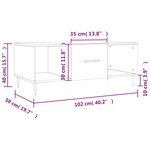 vidaXL Table basse sonoma gris 102x50x40 cm bois d'ingénierie