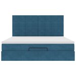 VidaXL Cadre de lit ottoman avec matelas bleu foncé 180x200 cm velours