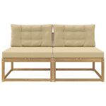vidaXL 2 Pièce Sofa de milieu extérieur Polyester Blanc