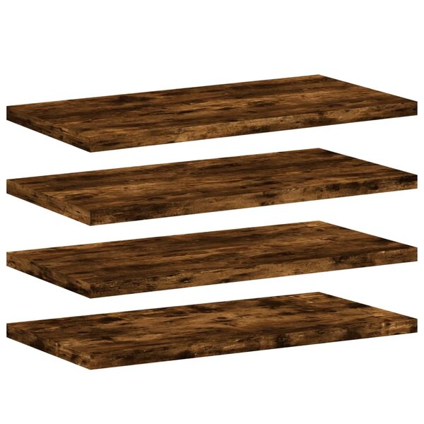 vidaXL Étagères murales 4 Pièces chêne fumé 40x20x1 5cm bois d'ingénierie
