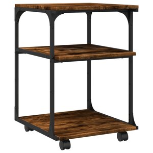 vidaXL Support d'imprimante à 3 niveaux chêne fumé 43x48x64 cm