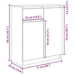 vidaXL Buffet avec tiroir vieux bois 71x35x84 cm bois d'ingénierie