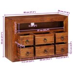 vidaXL Buffet avec tiroir Marron 80 x 30 x 55 cm Bois d'acacia massif