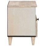 vidaXL Table de chevet Beige 40 x 33 x 46 cm bois de manguier massif
