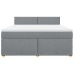 vidaXL Sommier à lattes de lit avec matelas Gris clair 180x200cm Tissu