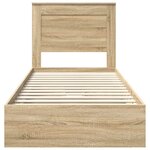 vidaXL Lit de Rangement Chêne Sonoma 75 x 190 cm Bois d'ingénierie