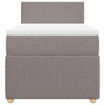 vidaXL Sommier à lattes de lit avec matelas Taupe 90x200 cm Tissu